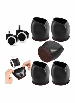 5Pcs Wheel Stoppers for Rolling Furniture Feet Floor Protectors, 2 Inch Office Chair Wheel Stopper, Felt Furniture Caster Cups for Hardwood Floors, Bed Stoppers to Prevent Sliding, Anti-Scratch, Black - pzsku/Z87CBC98CE4CF05B73048Z/45/_/1721844491/bb57fdbd-4552-4c45-a55e-8750461f0ad5
