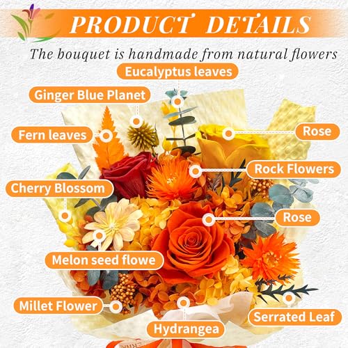 QOEAZY Mothers Day Gifts, Flowers for Delivery, Preserved Flowers Bouquet, Birthday Gifts for Women Mom Grandma Wife Girlfriend Her - Image 5