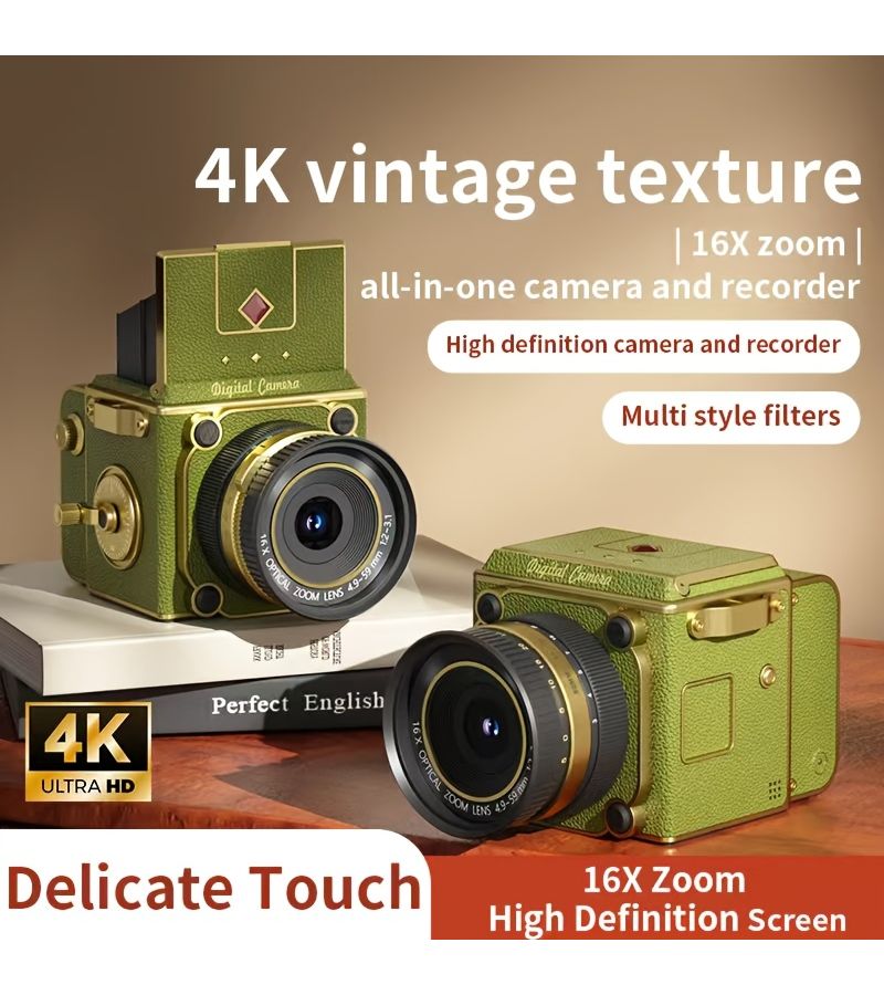 16X Zoom Mini Digital Camera 2 inch IPS Screen Red Portable Video Camera - Image 2