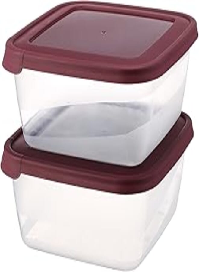 Bager Cook&Keep Square Storage Box Set 2X2500 Ml, Burgundy