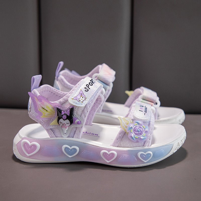 Girls Sandals Summer Children'S Princess Shoes Fashionable Medium And Large Children'S Sports Beach Shoes Kuromi - Image 3
