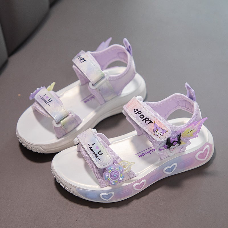 Girls Sandals Summer Children'S Princess Shoes Fashionable Medium And Large Children'S Sports Beach Shoes Kuromi - Image 4