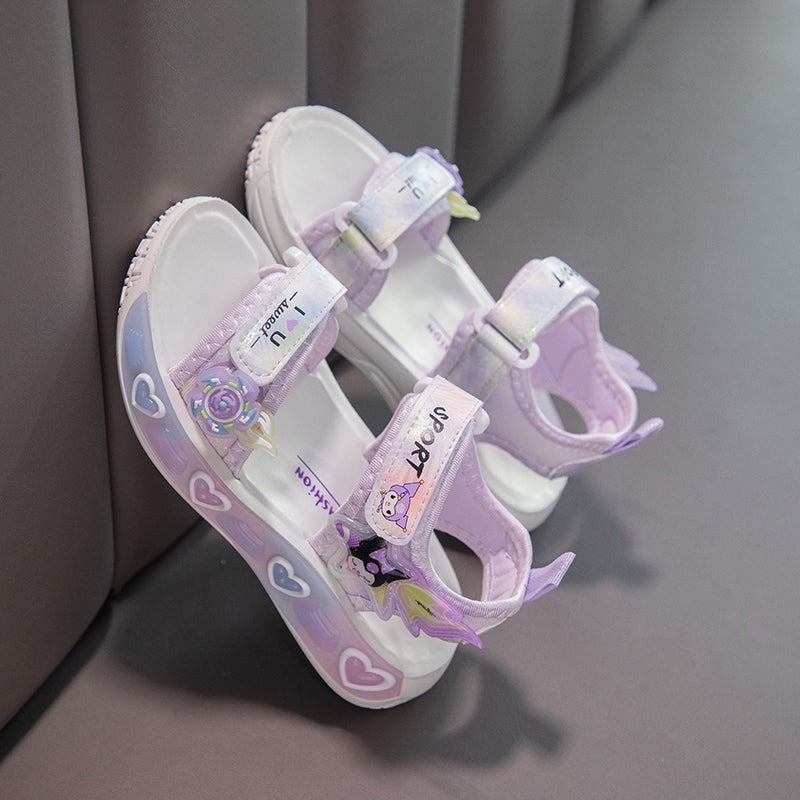 Girls Sandals Summer Children'S Princess Shoes Fashionable Medium And Large Children'S Sports Beach Shoes Kuromi - Image 5