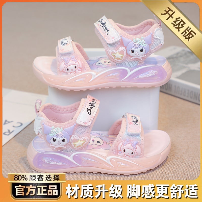 Girls Sandals Summer Children'S Princess Shoes Fashionable Medium And Large Children'S Sports Beach Shoes Kuromi - Image 1