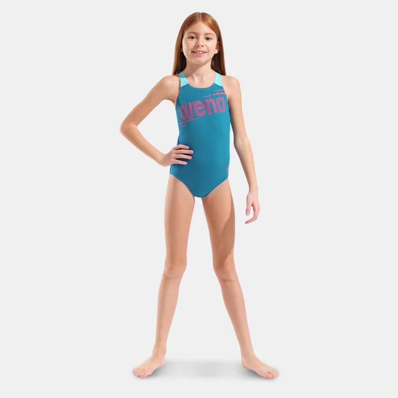 Arena Clear Kids' Bold V-Back One-Piece Swimsuit  | Best Price UAE