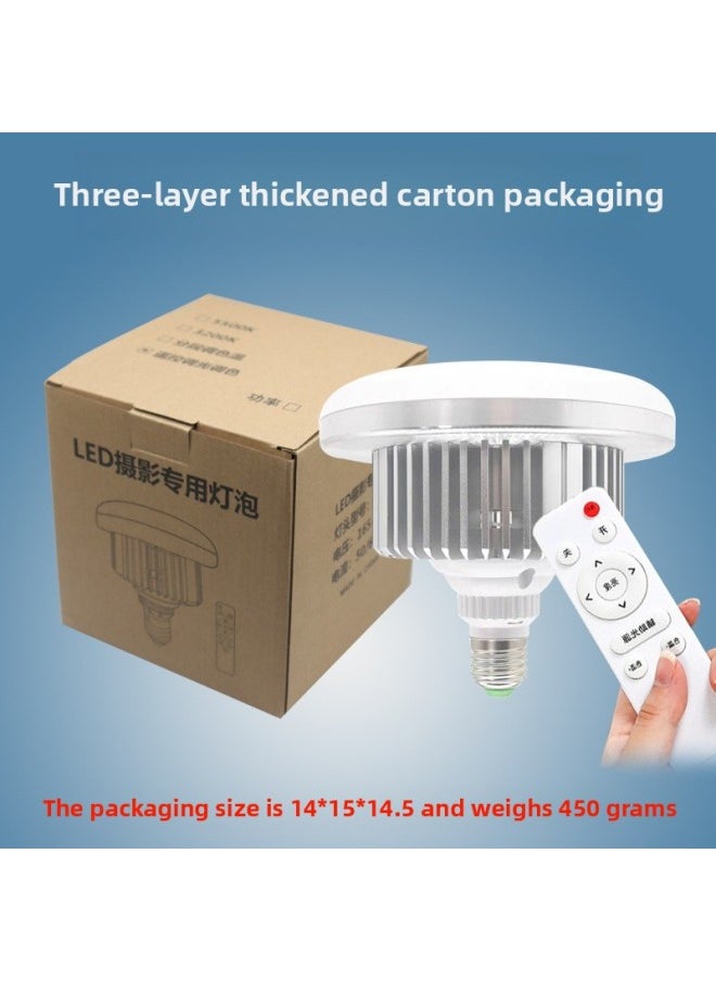 Generic - LED Metal Light Bulb Fill Light Photography Light Stand Photography Light Soft Light Box Soft Light Live Mushroom Light-Light Source Color:[ 1.6m Thickened Mushroom Lamp Set] 155mm - Image 1