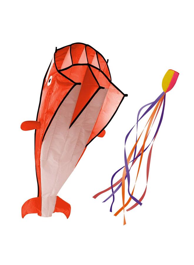 Dolphin Kite for Adult, 81.9in×46.8in Frameless Soft Parafoil Giant Kite Easy to Fly Beginners and Perfect for The Beach, Family Activity - Image 1