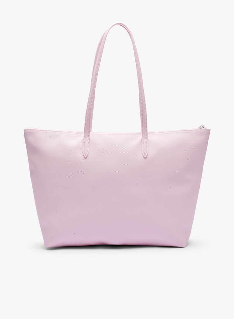 لاكوست حقيبة تسوق كبيرة للنساء 12.12 Concept Zip Tote، حقيبة كتف نسائية محمولة باليد، حقيبة أنيقة متعددة الاستخدامات ذات سعة كبيرة، حقيبة تسوق نسائية، 45 سم * 30 سم * 12 سم - وردي ناعم - Image 3