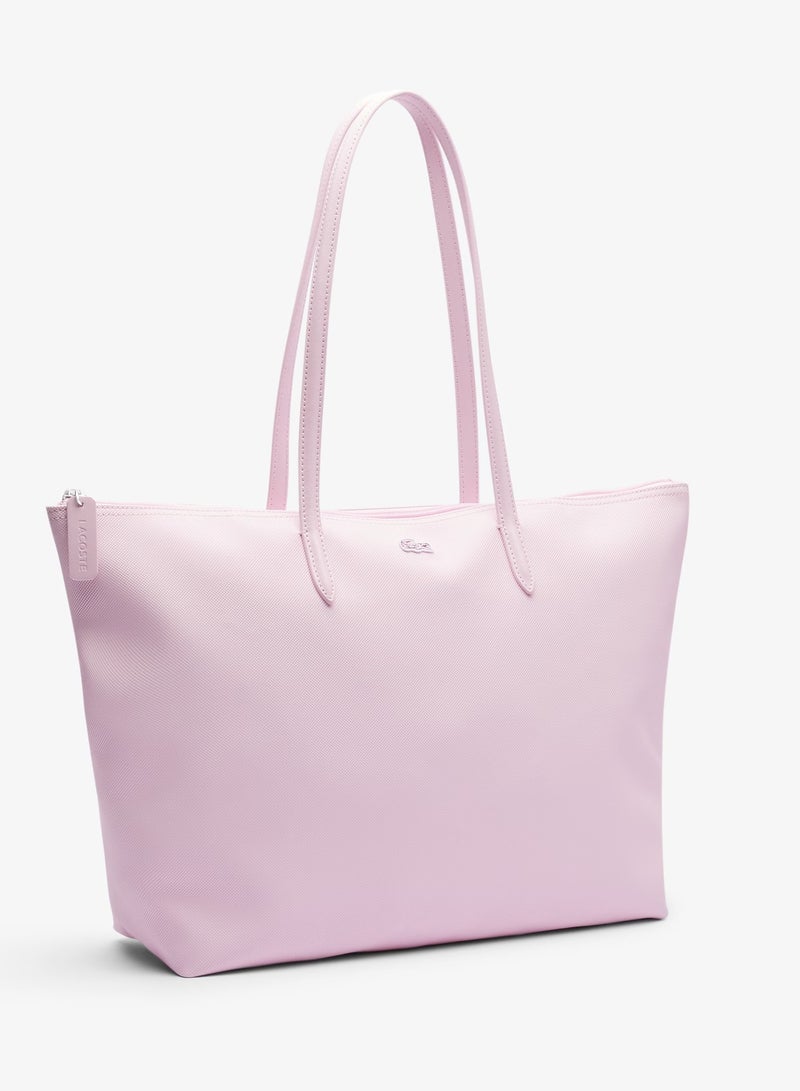 لاكوست حقيبة تسوق كبيرة للنساء 12.12 Concept Zip Tote، حقيبة كتف نسائية محمولة باليد، حقيبة أنيقة متعددة الاستخدامات ذات سعة كبيرة، حقيبة تسوق نسائية، 45 سم * 30 سم * 12 سم - وردي ناعم - Image 4