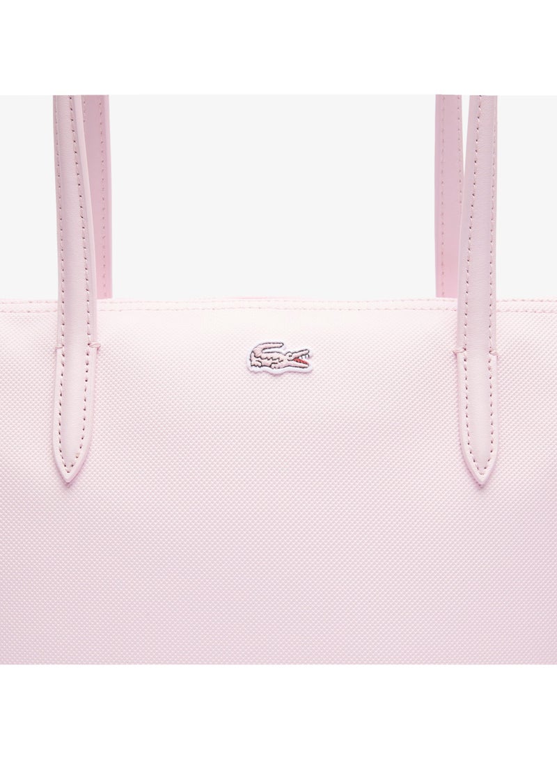 لاكوست حقيبة تسوق كبيرة للنساء 12.12 Concept Zip Tote، حقيبة كتف نسائية محمولة باليد، حقيبة أنيقة متعددة الاستخدامات ذات سعة كبيرة، حقيبة تسوق نسائية، 45 سم * 30 سم * 12 سم - وردي ناعم - Image 5