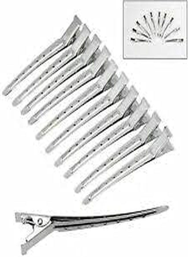 Florabliss® Alloy Steel Hair Section Dividing Clip For Hairdressing Styling Accessories for Women For Unisex | Section Pins Silver (Set of 12 Pieces) - Image 2