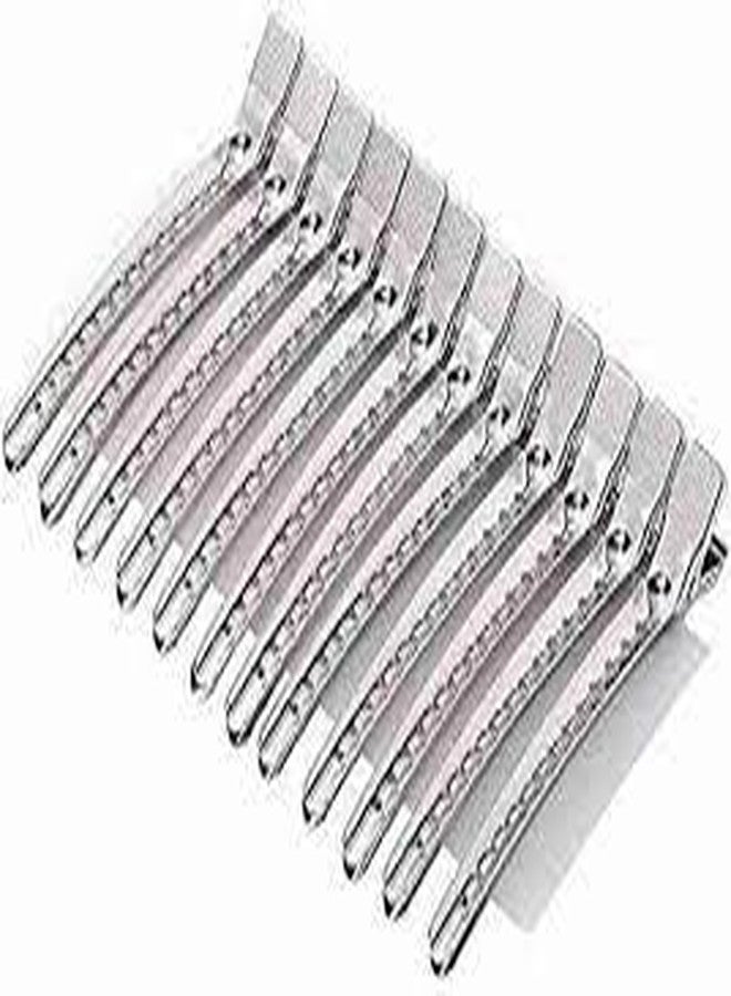 Florabliss® Alloy Steel Hair Section Dividing Clip For Hairdressing Styling Accessories for Women For Unisex | Section Pins Silver (Set of 12 Pieces) - Image 4