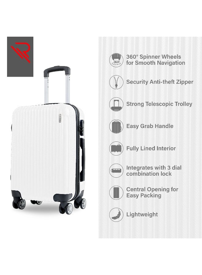 Reflection ABS Cabin Luggage Airline Approved, Lightweight 20 Inch Luggage- 360° Silent Wheels, ABS Hard Suitcase Trolley, Spinner Wheels, Travel Luggage  (20-Inch , White) - Image 4