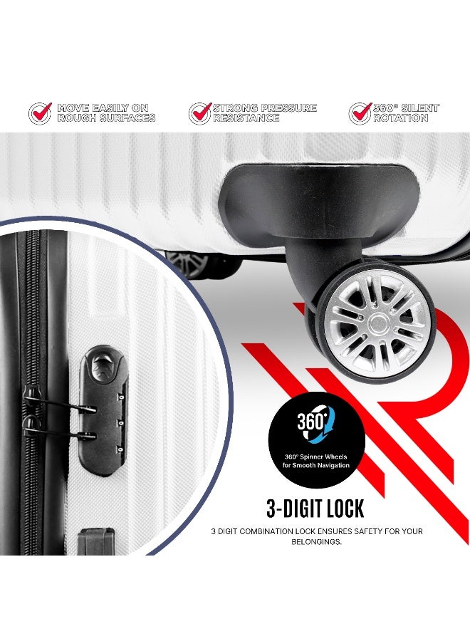 Reflection ABS Cabin Luggage Airline Approved, Lightweight 20 Inch Luggage- 360° Silent Wheels, ABS Hard Suitcase Trolley, Spinner Wheels, Travel Luggage  (20-Inch , White) - Image 2