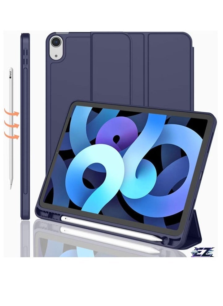 ELTRAZONE iPad Air 11 Inch Case M2 2024 – iPad Air 5th/4th Generation Case 2022/2020 10.9 Inch with Pencil Holder, Trifold Stand, Smart Case – Dark Blue, Premium Protection, Slim & Lightweight Design - Image 1