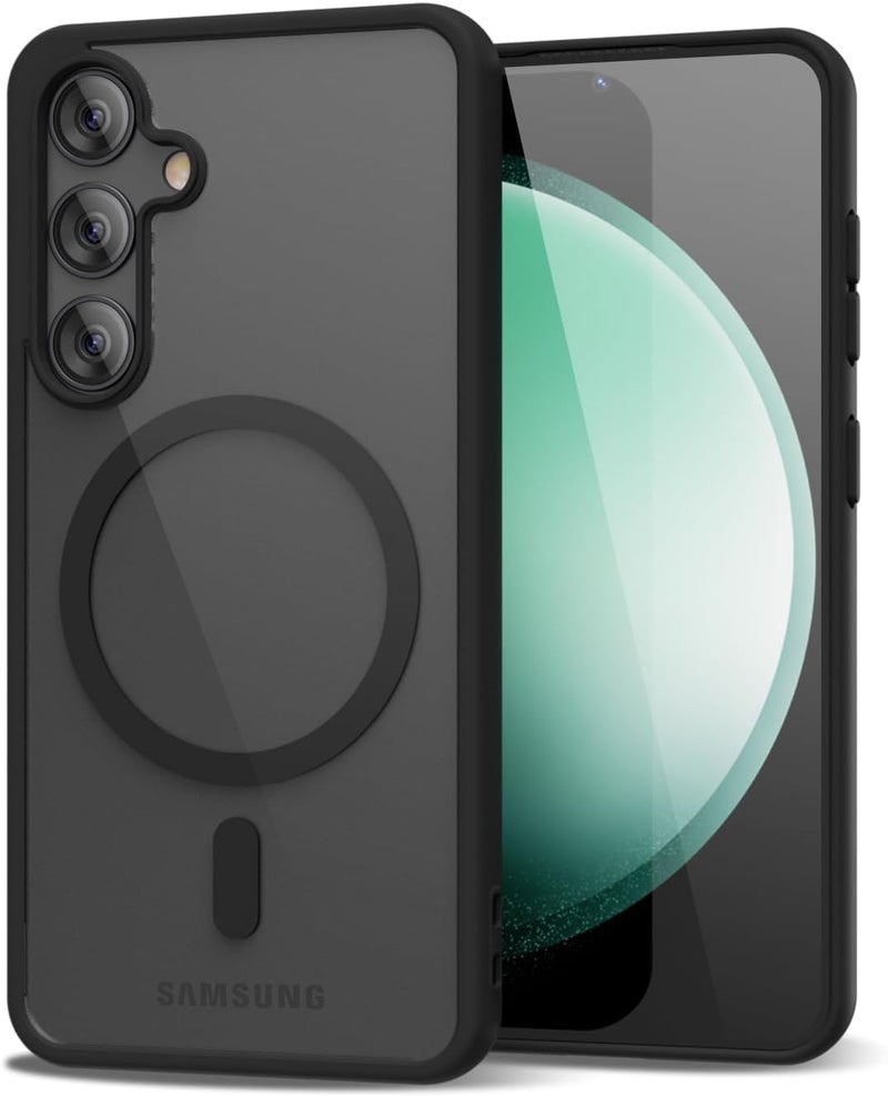 MAGICHUB Clear Case for Samsung Galaxy S24 5G Compatible with Magnetic Charging- Premium Transparent Protective Cover with Enhanced Durability - Sleek and Slim Design (Black) - Image 1