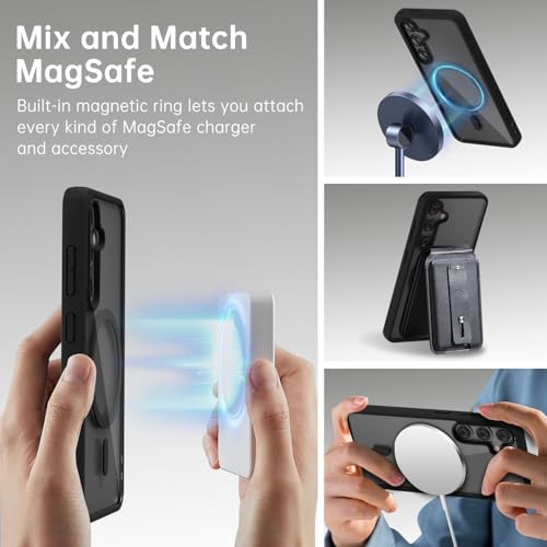 MAGICHUB Clear Case for Samsung Galaxy S24 5G Compatible with Magnetic Charging- Premium Transparent Protective Cover with Enhanced Durability - Sleek and Slim Design (Black) - Image 5