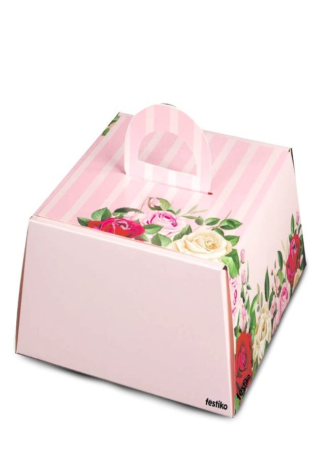 Festiko® Cake Boxes for Packaging (Pack of 10, Design 7), Bakery Cake Boxes for Packaging, Cake Pastry Boxes, Paper Cupcake Box - Image 1