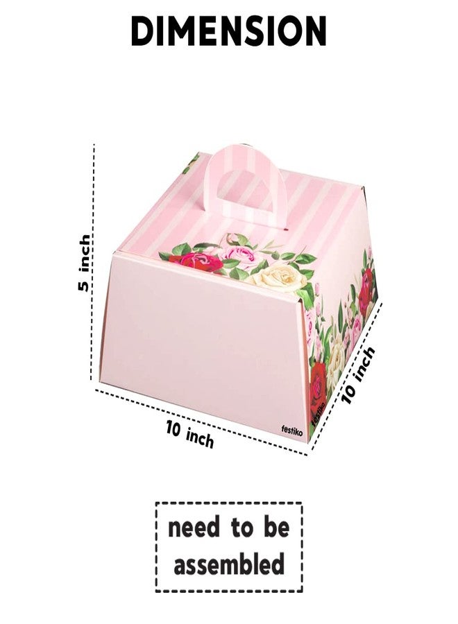 Festiko® Cake Boxes for Packaging (Pack of 10, Design 7), Bakery Cake Boxes for Packaging, Cake Pastry Boxes, Paper Cupcake Box - Image 3