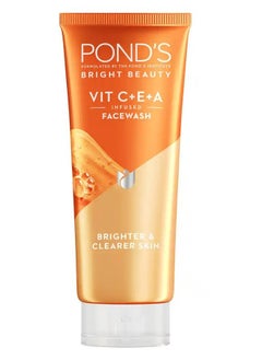 Pond's Bright Beauty VIT C+E+A Infused Facewash | Brighter & Clearer Skin | 100g  - Image 1
