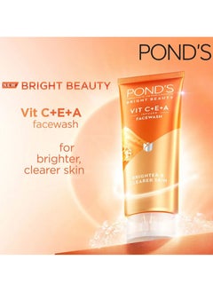 Pond's Bright Beauty VIT C+E+A Infused Facewash | Brighter & Clearer Skin | 100g  - Image 4