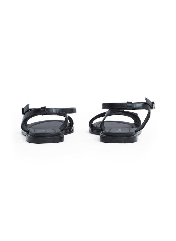 CALVIN KLEIN LEATHER SANDALS WITH LOGO HARDWARE  - Image 3