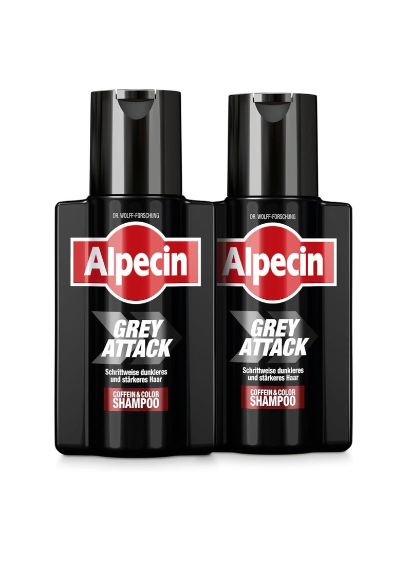Alpecin Alpecin Grey Attack Caffeine & Colour Shampoo for Men 2x 200ml - Image 1