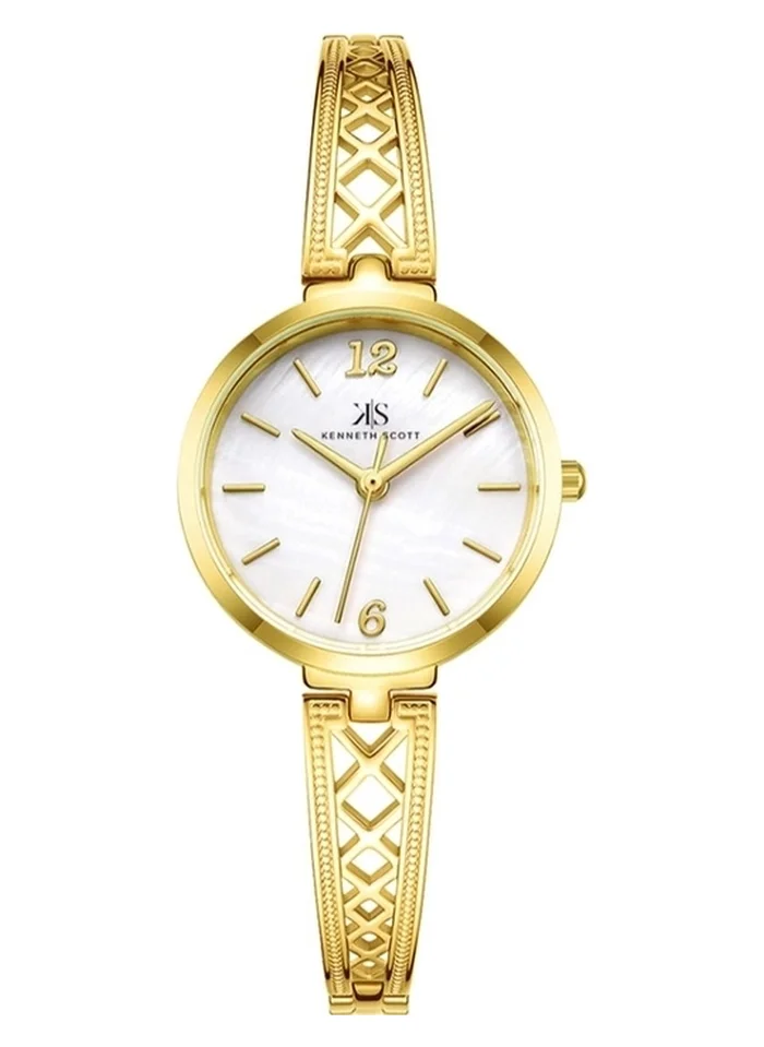 KENNETH SCOTT Kenneth Scott K22518-GBGM Women's Analog Display Watch & Alloy Strap Gold