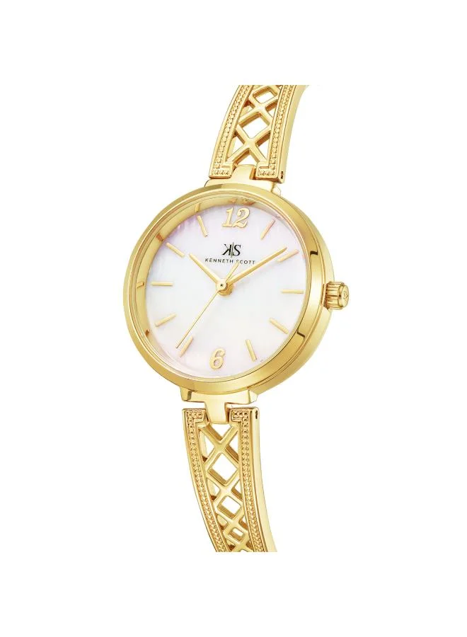 KENNETH SCOTT Kenneth Scott K22518-GBGM Women's Analog Display Watch & Alloy Strap Gold