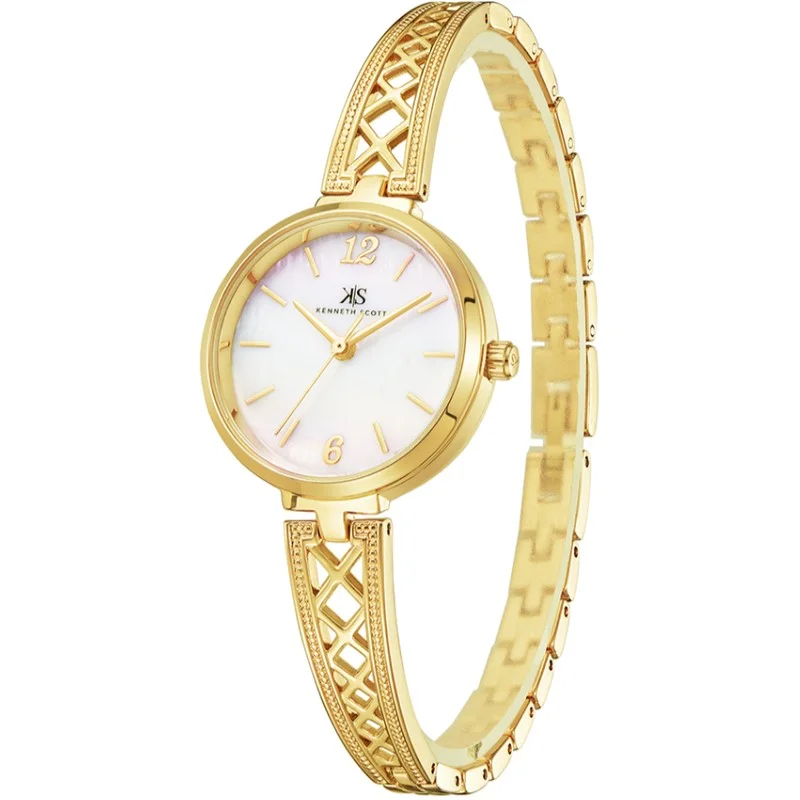 KENNETH SCOTT Kenneth Scott K22518-GBGM Women's Analog Display Watch & Alloy Strap Gold