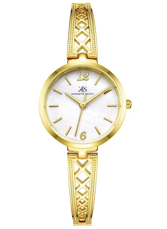 KENNETH SCOTT Kenneth Scott K22518-GBGM Women's Analog Display Watch & Alloy Strap Gold