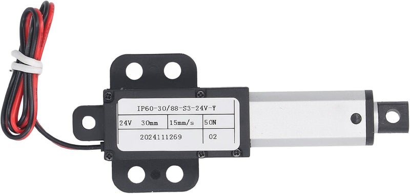 Mini Electric Linear Actuator 24V 30mm Stroke 50N Thrust 15 millimeters per Second Speed IPX4 Water Proof Electric Push Rod for Industrial Automation and Robotics Aluminum ABS - Image 5