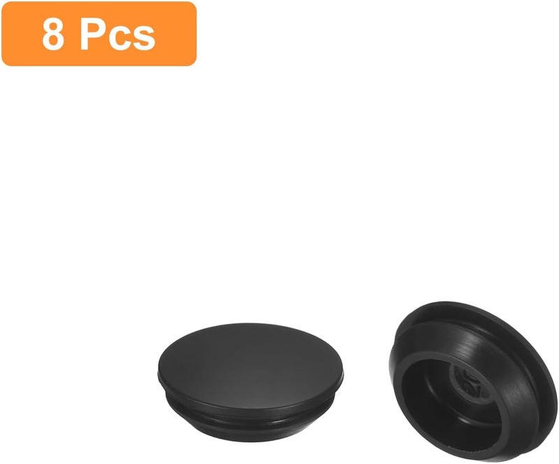 QUARKZMAN Pack of 8 Silicone Plugs, Round Rubber Plugs to Snap into 20-22 mm Holes, Waterproof Hole Plugs for Metal Pipes, Furniture End Caps, Black Inserts - Image 3