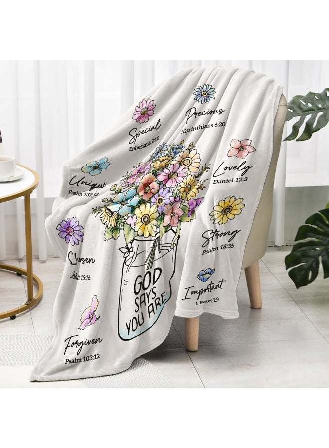 Damaigiift Christian Gifts for Women, Christian Blanket with Flowers, Inspiration Gifts for Women, Encouragement Religious Gifts, Faith Birthday Blanket for Women, Mothers Day Christmas Easter, Nourishing Soul - Image 4