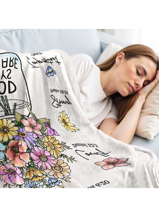 Damaigiift Christian Gifts for Women, Christian Blanket with Flowers, Inspiration Gifts for Women, Encouragement Religious Gifts, Faith Birthday Blanket for Women, Mothers Day Christmas Easter, Nourishing Soul - Image 3