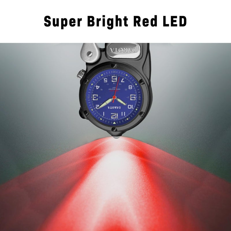Dakota Mini Clip Microlight, Quality Pocket and Fob Watch, Premium Durability Outdoor Gifts for Men, Use for Fishing Hunting, and More, LED Flashlight, Clip on Watch - Image 4