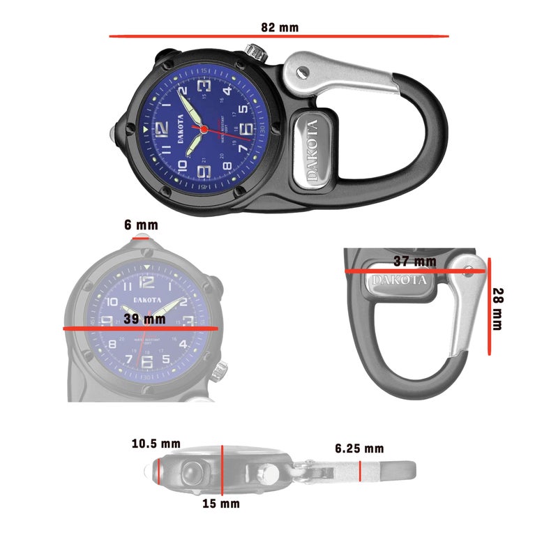 Dakota Mini Clip Microlight, Quality Pocket and Fob Watch, Premium Durability Outdoor Gifts for Men, Use for Fishing Hunting, and More, LED Flashlight, Clip on Watch - Image 5
