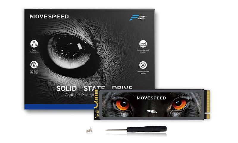 MOVESPEED MOVE SPEED HB7450 4TB Internal Solid State Drive for PS5 with Heatsink TLC NAND, PCIe 4.0 NVMe M.2 SSD- Up to 7450MB/s, 3D NAND Storage Expansion Compatible with PS5, Laptops and Desktops - Image 1