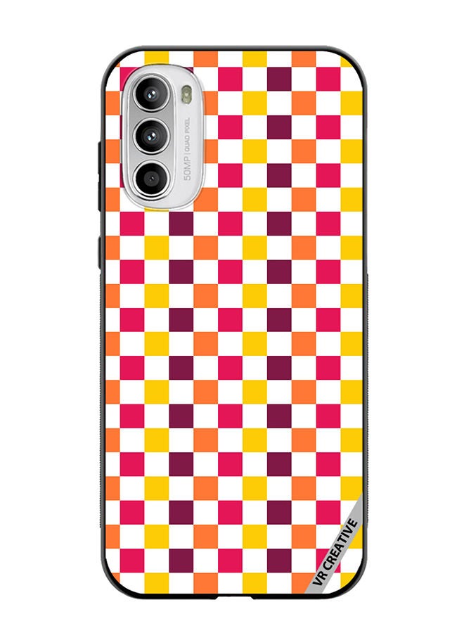 VR CREATIVE Protective Case Cover For Motorola Moto G82 Seamless With Colorful Checkerboard1 Design Multicolour - Image 1
