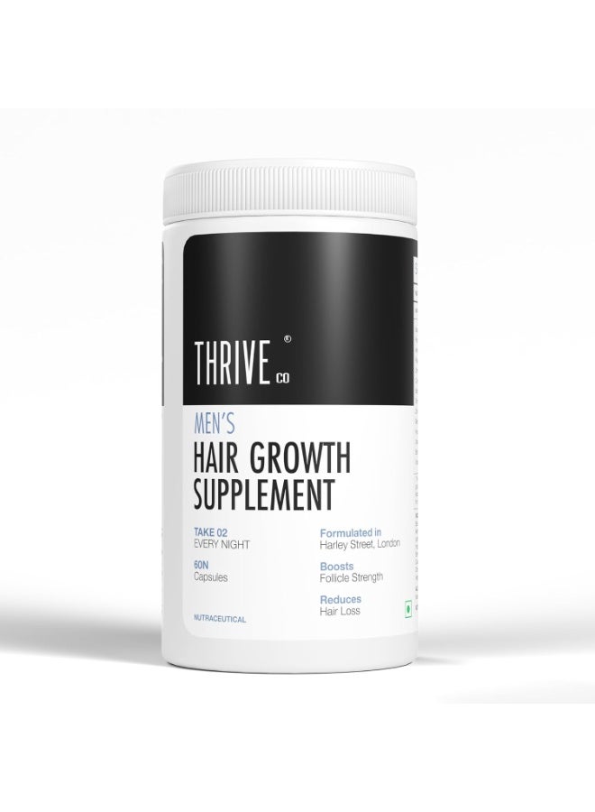 ThriveCo Men's Hair Growth Supplement |  Biotin, Omega-3, Ashwagandha | For Hair Fall Control & Regrowth | 60 Capsules - Image 1
