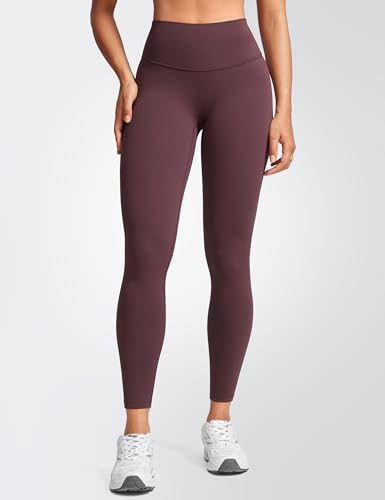 INGIA Womens High Waist No Front Seam Scrunch Butt Leggings Workouts 25 Inches VBack Scrunch Booty Gym Yoga Pants Plumbrown XXSmall - Image 3