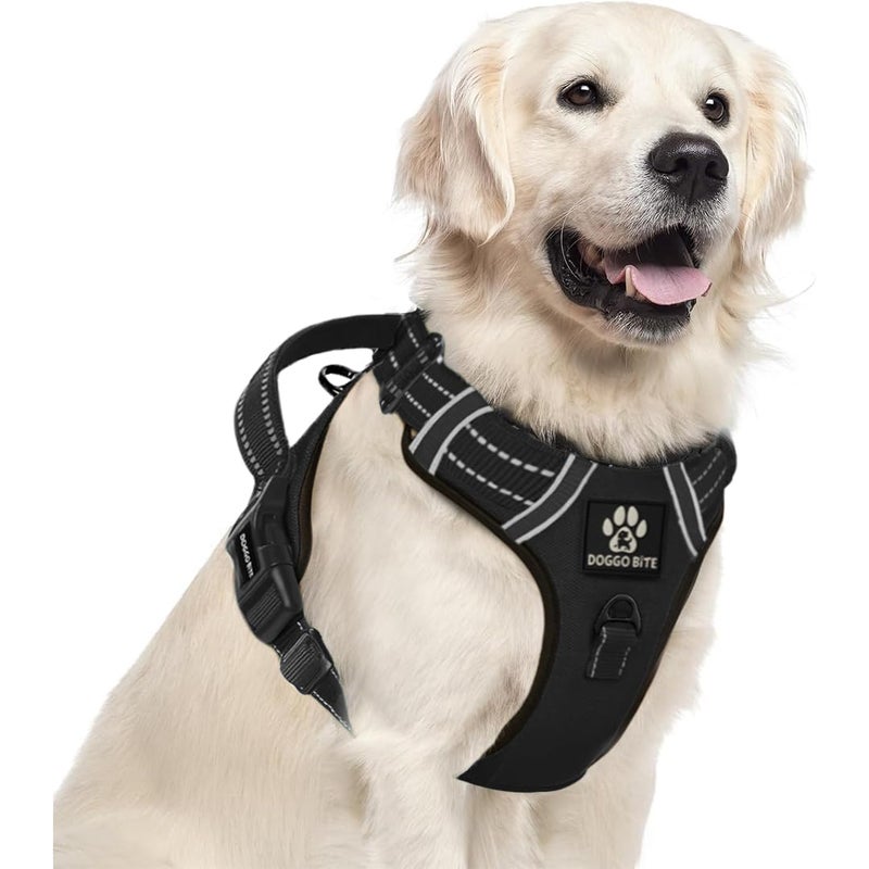 DOGGO BITE Premium Reflective Dog Vest Harness| Soft Breathable| Padded Handle| Adjustable Straps & Luxury Buckle | Soft Padded Mesh | No Pull | No-Choke | Chest 28-35 inch | All Giant Breeds 35-60 Kg - Image 1