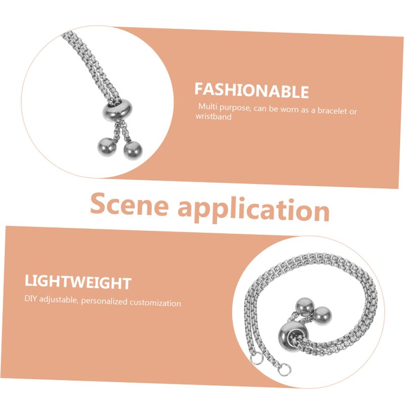 Extendable Slider Bracelet Connectors Stainless Steel DIY Jewelry Making Silver - Image 4