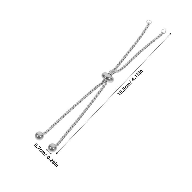 Extendable Slider Bracelet Connectors Stainless Steel DIY Jewelry Making Silver - Image 3