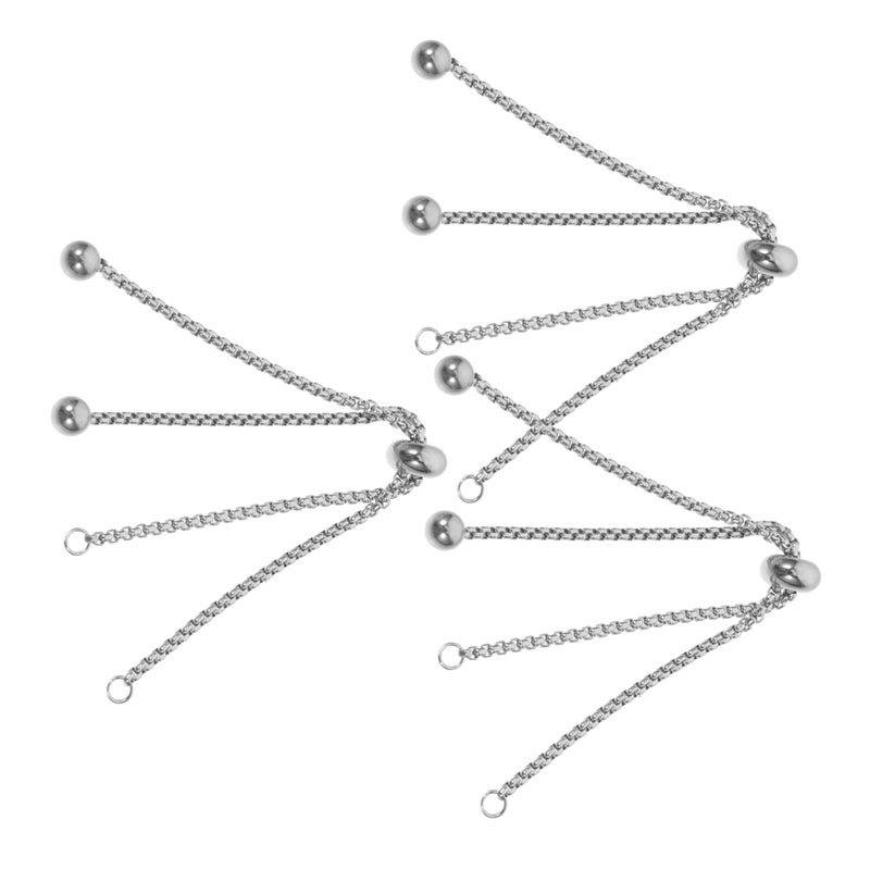 Extendable Slider Bracelet Connectors Stainless Steel DIY Jewelry Making Silver - Image 2