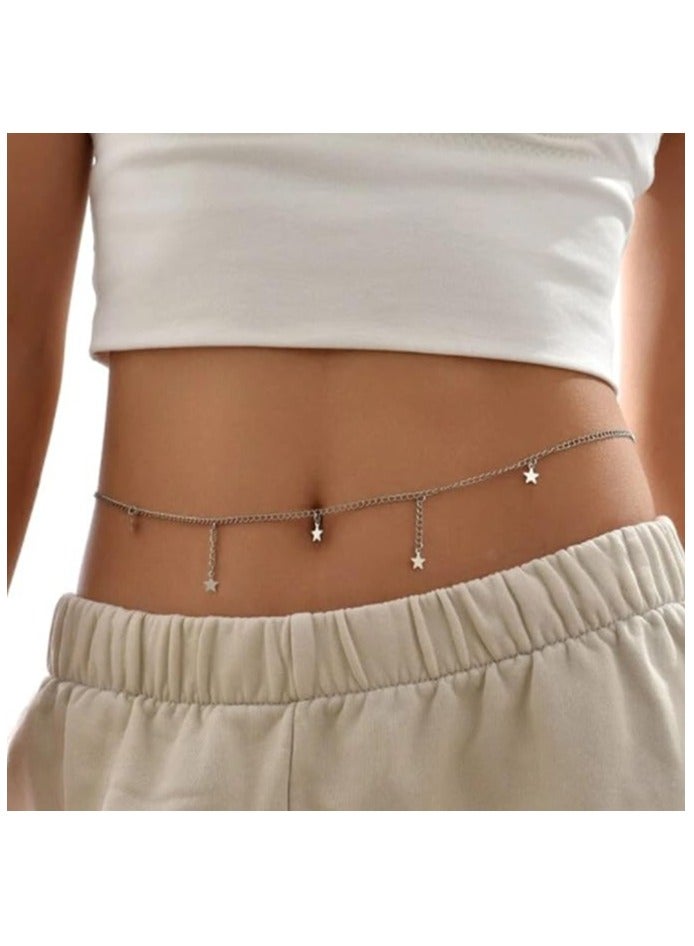 Spaceshoop Gold waist chain belly chain tassel body chain summer bikini chain necklace body accessories and jewelry for women and girls - Image 5