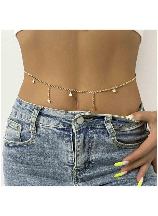 Spaceshoop Gold waist chain belly chain tassel body chain summer bikini chain necklace body accessories and jewelry for women and girls - Image 4