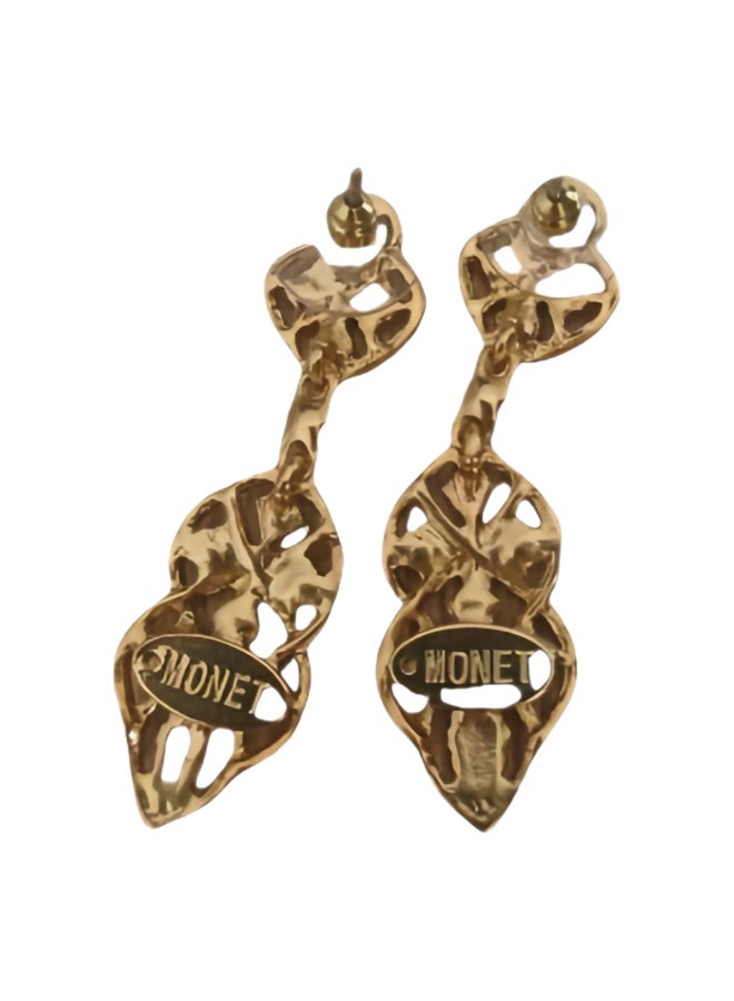 LumiArk Gold - Tone Filigree Drop Earrings with Crystals - Image 3