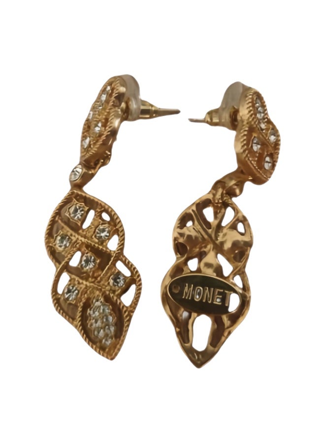 LumiArk Gold - Tone Filigree Drop Earrings with Crystals - Image 5