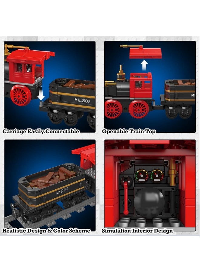 JMBricklayer JMBricklayer Train Building Set, RC City Train Building Toy with Train Tracks and Tunnel, 51111 Steam Locomotive Model Kit for Play Display or Collection, Gift for Kids Boys Girls Adults  - Image 3